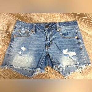 American Eagle cut off midi shorts